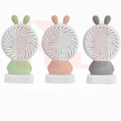 China Portable Rechargeable Bear Rabbit Hand USB Charging Rechargeable Neck Mini Portable Ventilador Position Table Hand Fan for sale