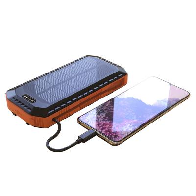 China 20000mAh 5V1A 5V2A Camping Solar Power Bank / Solar Panels Phone Charger for sale