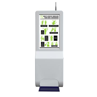 China Indoor Smart Screen With Sanitizer Vending Machine Hand Holder Foam LCD Signage Digital Advertising Game for sale