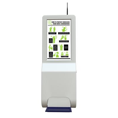 China Indoor Public Sanitizer Vending Machine Digital Display for Advertising Wall Mount Android Tablet Kiosk Sanitizer Hand for sale