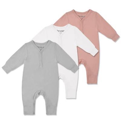 China Breathable Eco-Friendly Organic Bamboo Newborn V-Neck Fiber Cozy Unisex Long Sleeve Babies for sale