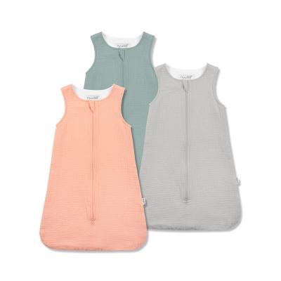 China PETELLULU OEM Super Soft High Quality Odm RTS One Piece Pajamas 100% Organic Muslin Baby Vest Sleeping Bag Newborn Sleeping Bag for sale