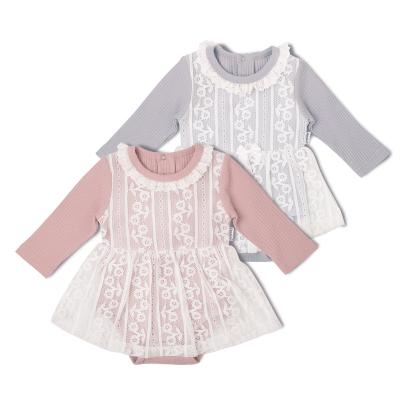 China Long Sleeve Long Sleeve Dresses With RTS Baby Float Sleeve Rib Tunic Dress Toddler Girls Soft Cotton Knitted Rompers Full Support Petelulu for sale