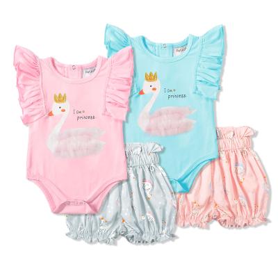 China Antibacterial Toddler Girls Clothing Sets Newborn Top And Pants Outfits 2 Piece Cotton Summer Cartoon Cute Short Sleeve Animal Infant Babies for sale