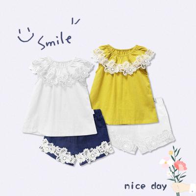 China Toddler Girls Anti-Shrink Kids Floral Strap Top Shorts Outfits Summer Casual Set Babies Clothing Set Kids Clothes Set 2 for sale