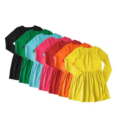 China Wholesale Breathable Smocked Daily Wear Dress Breathable Kids Long Sleeve Girl Cotton OEM Service 100% Midi Cotton Medium Plain Dyed for sale