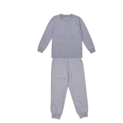 China Breathable Solid Color Long Sleeve Winter Kids Pajamas Wholesale 100% Cotton White Pajamas for sale