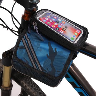 China Polyester Fabric Wellflyer Bicycle Touch Screen Large Capacity Navigation Bag Camouflage Mountain Bike Holder Phone Rainproof Bag for sale