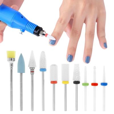 China Wellflyer 10pcs Ceramic Nail Drill Bit Set Wholesale Polish Your Nail Ceramic Nail Drill Bit for sale