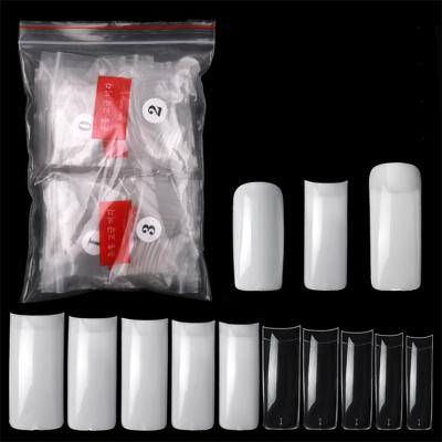 China WELLFLYER French Hot Selling Clear And Natural Acrylic False Nail Tips French Full Cover And Full Cover For Nail Salons And DIY Nail Art for sale