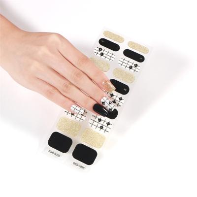 China WELLFLYER Plastic Hot Selling Custom Nail Wraps Nail Art Decoration Sticker, Gel Sticker, Real Nail Polish Nail Strips for sale