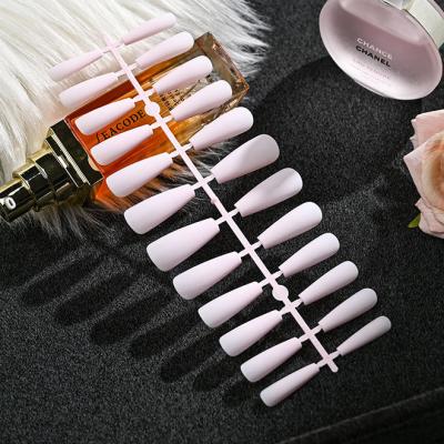 China WELLFLYER Design Long Ballerina Coffin False Nails Matte Flexible White Press On Office Finger Daily Wear False Nail Tips for sale