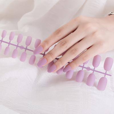 China WELLFLYER Design Almond Flexible Pink Matte False Nails Press On False Nail Tips Office Finger Daily Wear for sale