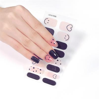 China WELLFLYER Self Adhesive Plastic Fashion Gel Nail Polish Stickers Full Cover Cute Nail Wraps for sale