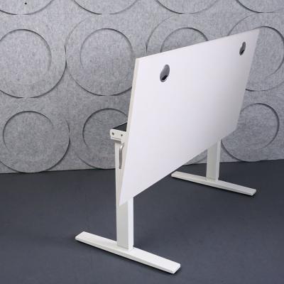 China (Height) White Square Adjustable Pipe Rolling Over Across Height Adjust Table Desk for sale