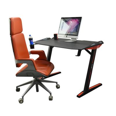 China Comfortable E-sports Table Gaming Computer Desk Internet Gaming Desk And Chair Set One Office Table for sale