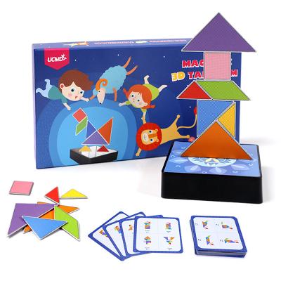 China Stirring person toys set intelligence educational early development tangram children's toy 3D magnetic tangram for sale