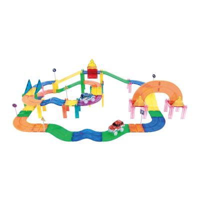 China Magnetic Race Car Track Train Railroad Track Series Educational Toy Set Birthday Gifts for Kids 3 4 5 Years Old for sale