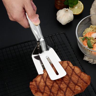 China Sustainable Stainless Steel Kitchen Food Tongs Baking BBQ Salad Grilling Clip Tongs For Non Stick Cooking for sale