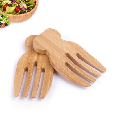 China Sustainable Kitchenware Cutlery Set Eco - Friendly Bamboo Salad Claw Salad Hand for sale