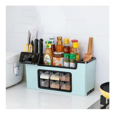 China Viable Plastic Organizer Jars Storage Rack Kitchen Storage Box for Kitchen for sale