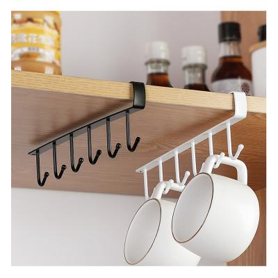 China Sustainable 6 Hook Cup Rack Hang Buffet Storage Rack for sale