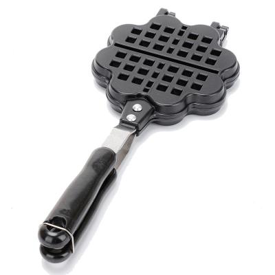 China Open Flame Lattice Baking Waffle Pan Waffle Pot Flower-Shaped Mold Viable Waffle Cake Making Pan Machine Bake for sale