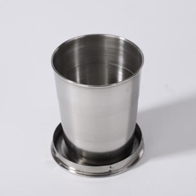 China 304 Stainless Steel Expansion Folding Cup Travel Outdoor Rinse Squeeze Sustainable Portable Creative Cups for sale