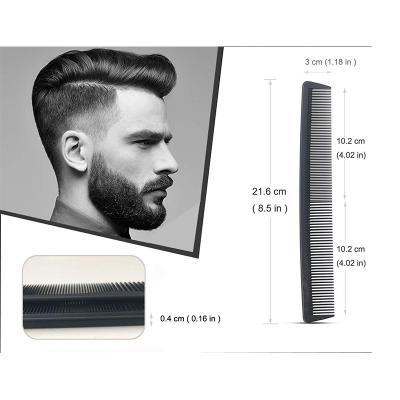 China Fine-toothed and wide-toothed comb professional haircut comb carbon fiber black haircut home treatment comb for sale