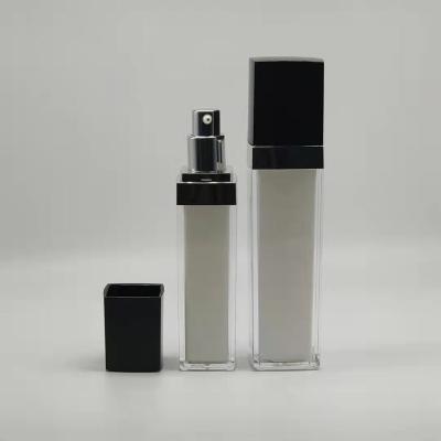 China Old Acrylic Square Bottle Packaging Press Lotion Toner Bottle High End Cosmetic Spray Bottle for sale