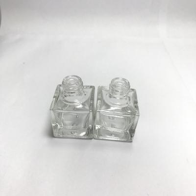 China Small Personal Care 6ml Clear Glass Cheap Cosmetic Bottles Square Nail Polish Bottles for sale