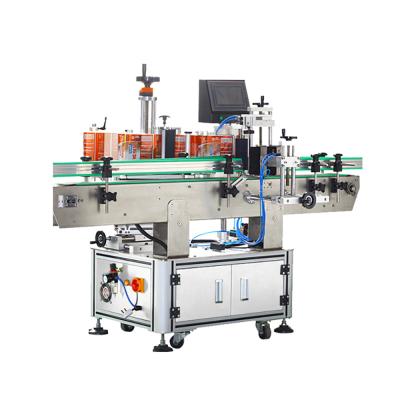 China Automatic Beverage Labeling Machine Vertical Side Round Bottle Labeling Machine Placing Coding Cans Bottle Labeling Machine for sale