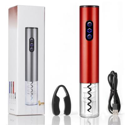 China Wine Bottle Opener Rechargeable Electric Metal Tube Bottle Opener Automatic Refillable Wine Opener for sale