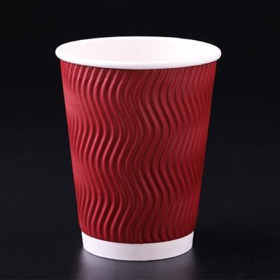 China Recycled Materials Spots Wholesale Disposable Hot Drink Paper Cup 12oz Coffee Cup Custom Printed Logo for sale