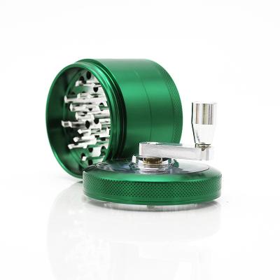 China Cheap Wholesale CNC Smoking Aluminum Metal With Handle 55mm Logo Tobacco Herb Grinder Custom Smoking 65mm for sale