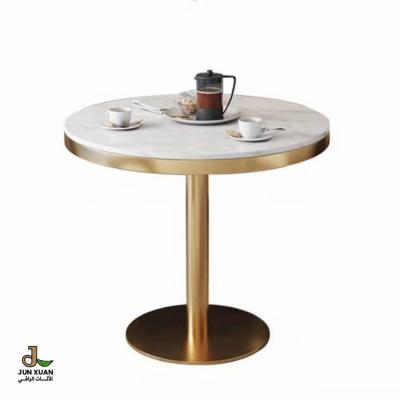 China Modern PP Stainless Steel Gold Marble Coffee Table With Titanium Plating for sale