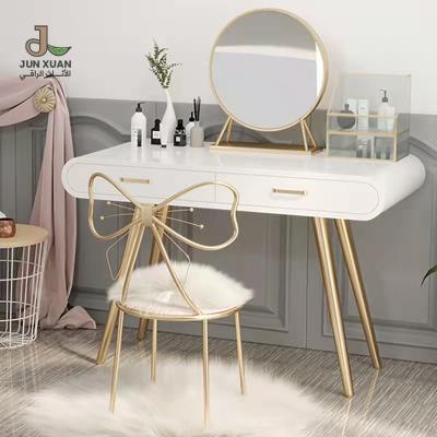 China Small bedroom modular modern simple luxury nail store professional light princess dresser for sale