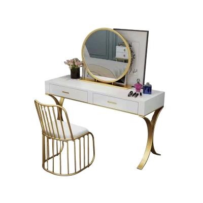 China European modular dressing table with storage table beauty shop bedroom makeup table family iron simple princess Mini solid wood small for sale