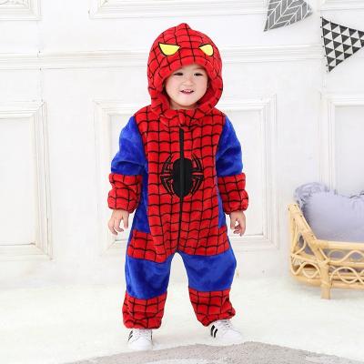 China Cozy Baby Clothes Baby Boy Romper Hooded Jumpsuit Autumn Winter Newborn Infant One Piece Clothes for sale