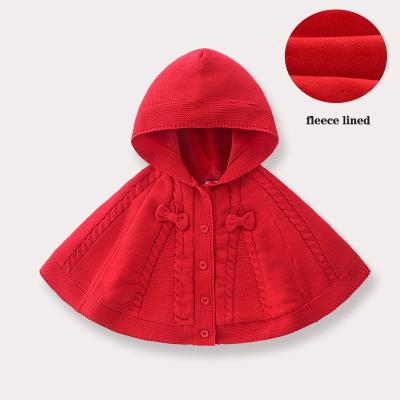 China Autumn Breathable Hot Selling Winter Popular Design Toddler Babies Solid Color Blanket Coat Red Hooded Cap for sale