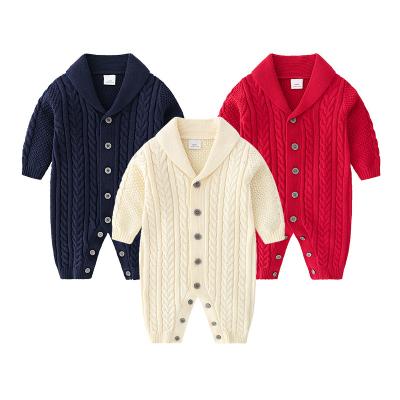 China Breathble Newborn Baby Boutique Quality Cotton Long Sleeve Stripe Comfortable Baby Sweater Romper 0-3 Y for sale