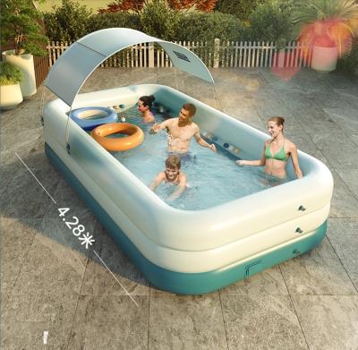 China Customized Swimming Pools Hot Selling PVC Inflatable Thick Inflate Outdoor Shading Adult Swimming Pool Inflate for sale