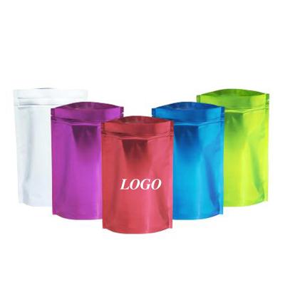 China Food Grade Moisture Proof Colored Packaging Laminated Plastic 3 Sides Seal Zip Lock Resealable Bag Customize LOGO for sale