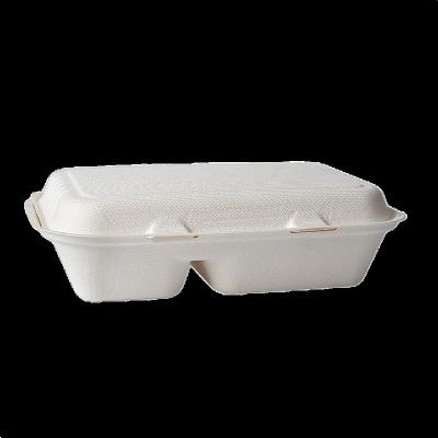 China Recyclable Custom Sugar Cane Pulp Microwave Oil Resistant Disposable Food Box for sale