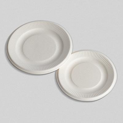 China Top Quality Disposable Sugarcane Bagasse Round Dinner Dish For Microwave for sale