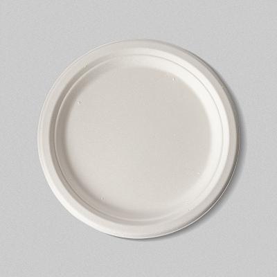 China Disposable Customizable Biodegradable Six-Inch Round White Round Dinner Dish for sale