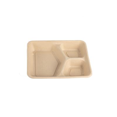 China Disposable Wholesale Rectangle 100% Food Packaging Sugar Cane Compostable Tray for sale