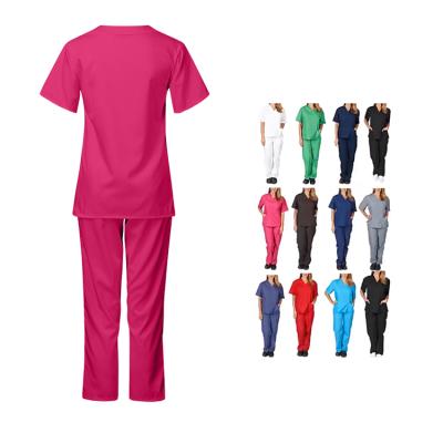 China Custom Wholesale Hospital Eco - Friendly Recycle Pre - Sale Ready To Ship Fashion Style Soft Fabric High Quality Uniform Scrubs Sets for sale