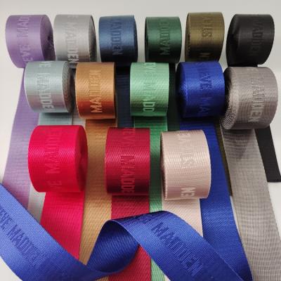 China High Tenacity High Quality Custom Logo Garment Accessories 38mm Nylon Jacquard Webbing Straps For Seat Belt for sale