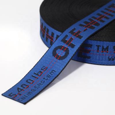 China Heavy Duty Wholesale Custom Jacquard Printed 38mm Logo Webbing 50mm Nylon Straps for sale